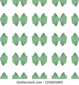 Pattern of green bows. Vector.