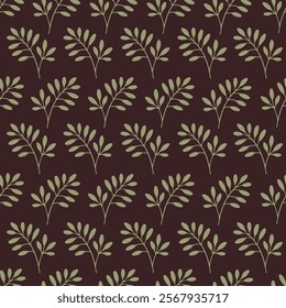 pattern with green branches, leaves