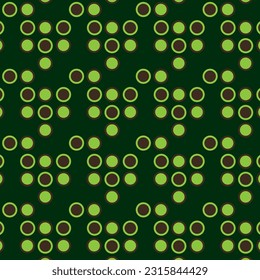 pattern, green and brown circles on a green background,avocado colors