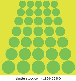 Pattern with green circles and a yellow background