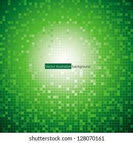 a pattern of green color mosaic background. Vector.