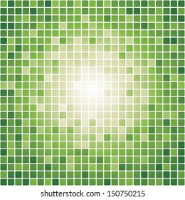a pattern of green color mosaic background. Vector.