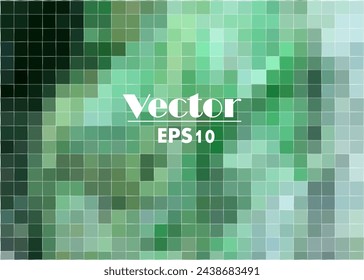 a pattern of green color mosaic background. Vector.