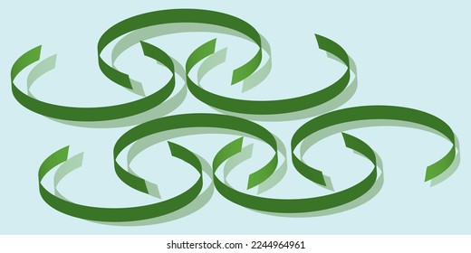 un patrón de líneas curvadas verdes con sombras suaves sobre una superficie verde claro