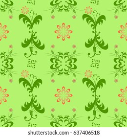 Pattern green flower red abstraction graphic