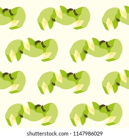 Pattern of green fresh apples, sweet fruit