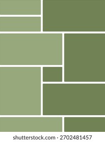 Pattern of green geometric rectangles and squares