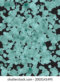 Pattern of Green hexagons on blue background. Vector illustration