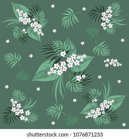 Pattern with Green Leaves