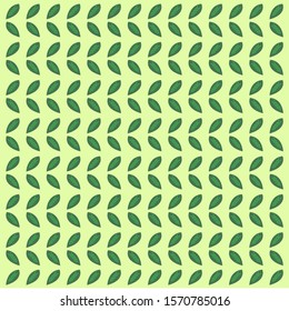 Pattern green leaves. Flat vector template.