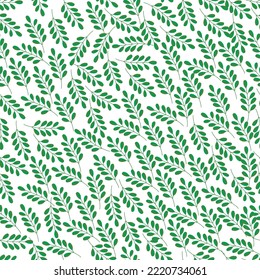 Muster mit grünen Blättern. Naturhintergrund. Vektorgrafik.