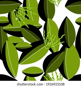 patrón con hojas verdes encima de las otras. tema de primavera.
