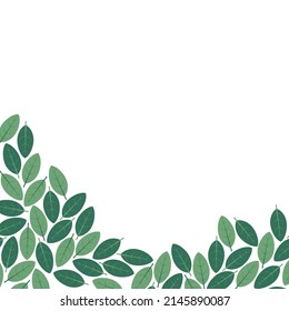 patrón de hojas verdes sobre fondo blanco con lugar para ilustración de vector de texto