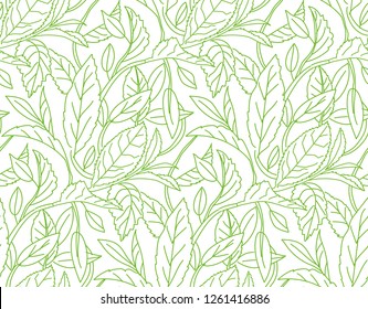 Pattern green leaves tea