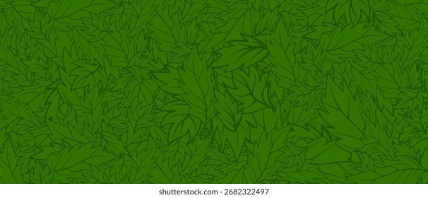 pattern with green leaves. Vector illustration for your design