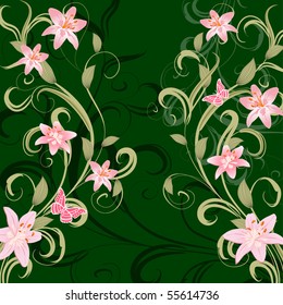 pattern of green lily