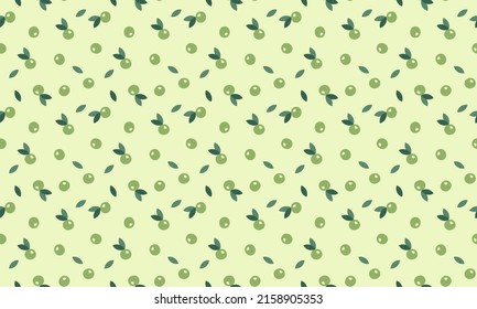 A pattern of green olives and leaves.
