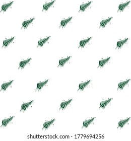 pattern green palm branch on white background