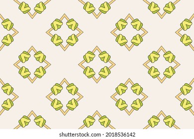 Ilustración vectorial de pétalos verdes de patrón