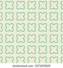 A pattern of green squares with white dots. The squares are arranged in a grid. The squares are all the same size