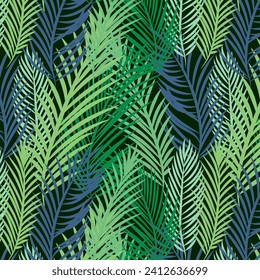 Pattern in green tones. Natural motives. Vector illustration. For print.