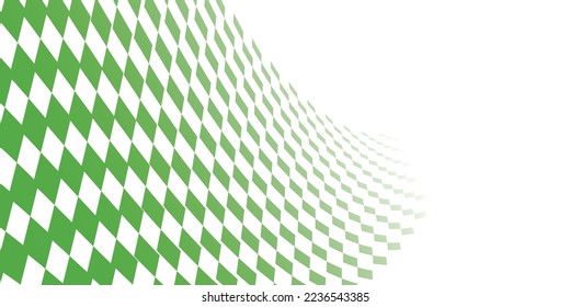 Patrón con hombus verde y blanco. Fondo verde a cuadros. Fondo de diamantes vectoriales con espacio de copia para texto.