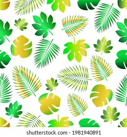 pattern with green and yellow leaves 