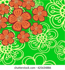 pattern , greeting card with flowers