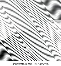 Pattern of grey wavy lines with different directions. Abstract background. Vector illustration.