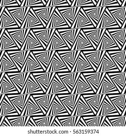 Pattern grid, mosaic, spiral, triangle seamless vector background.