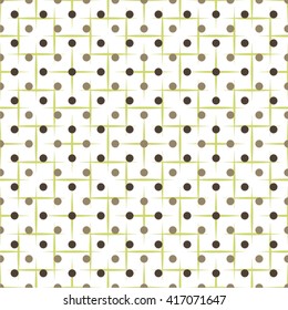 Pattern grid, polka, seamless vector background.