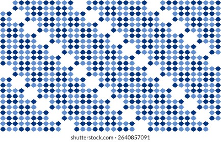 pattern of grid, Seamless Thai traditional hexagon diamond flower pattern in blue and white, two tone blue hexagon diamond checkerboard block repeat pattern, replete image, design for fabric printing