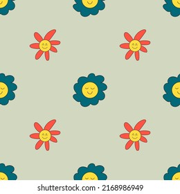 Pattern groovy trippy daisy. 70s, 80s 90s vibes