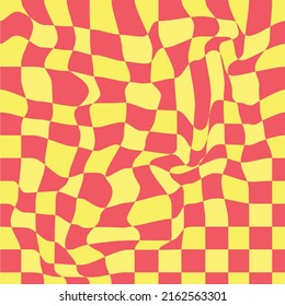 Pattern groovy trippy grid. Retro vibes 70s. Colorful psychedelic retro melted grid background