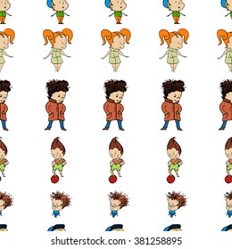 pattern a group of children in line