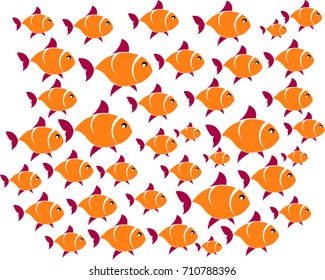 Pattern with group of fish illustration vector. eps 10.