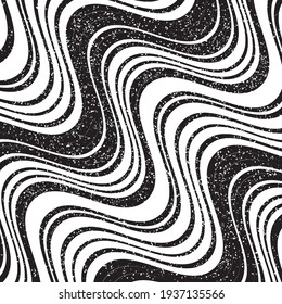 pattern with grunge black wavy lines