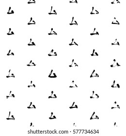 Pattern grunge hand-drawing with a dry brush in black ink made of geometric shapes, strokes. Seamless vector that can be used for printing onto fabric, paper printing, backgrounds in graphic design