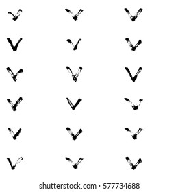 Pattern grunge hand-drawing with a dry brush in black ink made of geometric shapes, strokes. Seamless vector that can be used for printing onto fabric, paper printing, backgrounds in graphic design