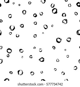 Pattern grunge hand-drawing with a dry brush in black ink made of geometric shapes, strokes. Seamless vector that can be used for printing onto fabric, paper printing, backgrounds in graphic design