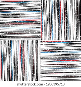 pattern with grunge horizontal and vertical hand made colored lines