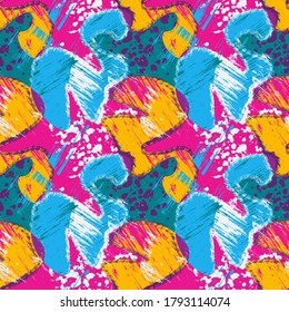 Pattern with grunge spots, abstract shapes. Seamless backdrop