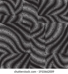 pattern with grunge wavy black lines