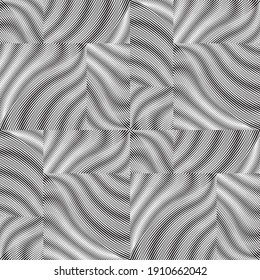 pattern with grunge wavy black lines