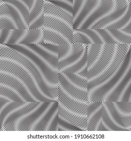 pattern with grunge wavy black lines