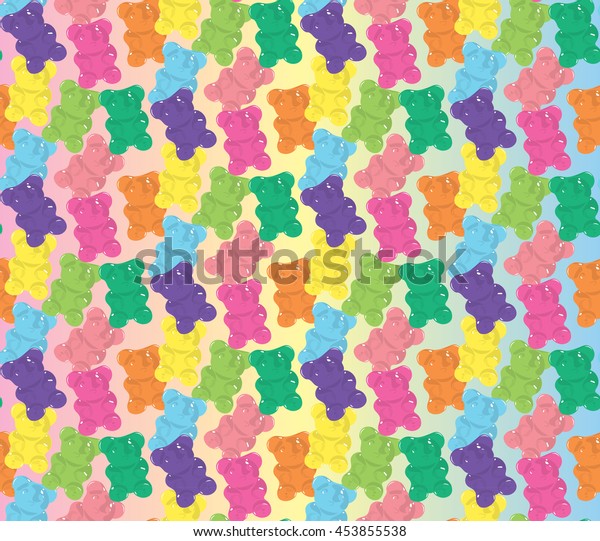 Pattern Gummy Bear Color Stock Vector (Royalty Free) 453855538