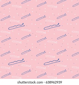 Pattern with hair pins.Hand drawn elements.Perfect design for posters, cards, textile, web pages.