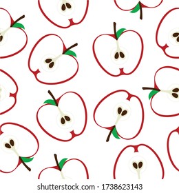Diseño plano fresco de manzana roja medio