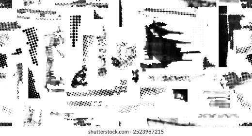 Muster mit Rasterpunkten. Cyber Punk nahtlos gepunktete Muster .Futuristische Hintergrund . Muster mit verschiedenen Rasterpunkten. Endlose Punktmuster-Textur. Rastereffekt .Vektor