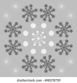 Pattern of   halftone, snowflakes, blots.